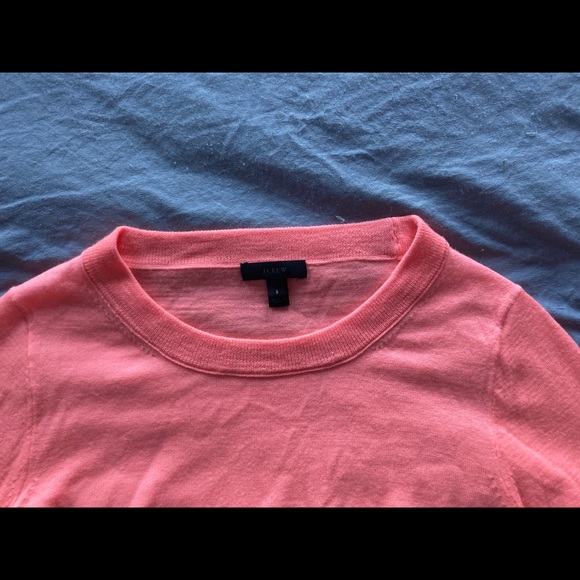 J Crew, neon orange, size medium sweater - Picture 4 of 4
